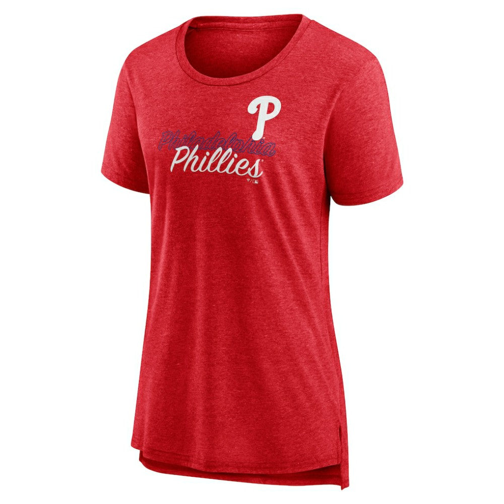 Philadelphia Phillies Women's Practice Time Tri-Blend T-Shirt - Red T-shirts