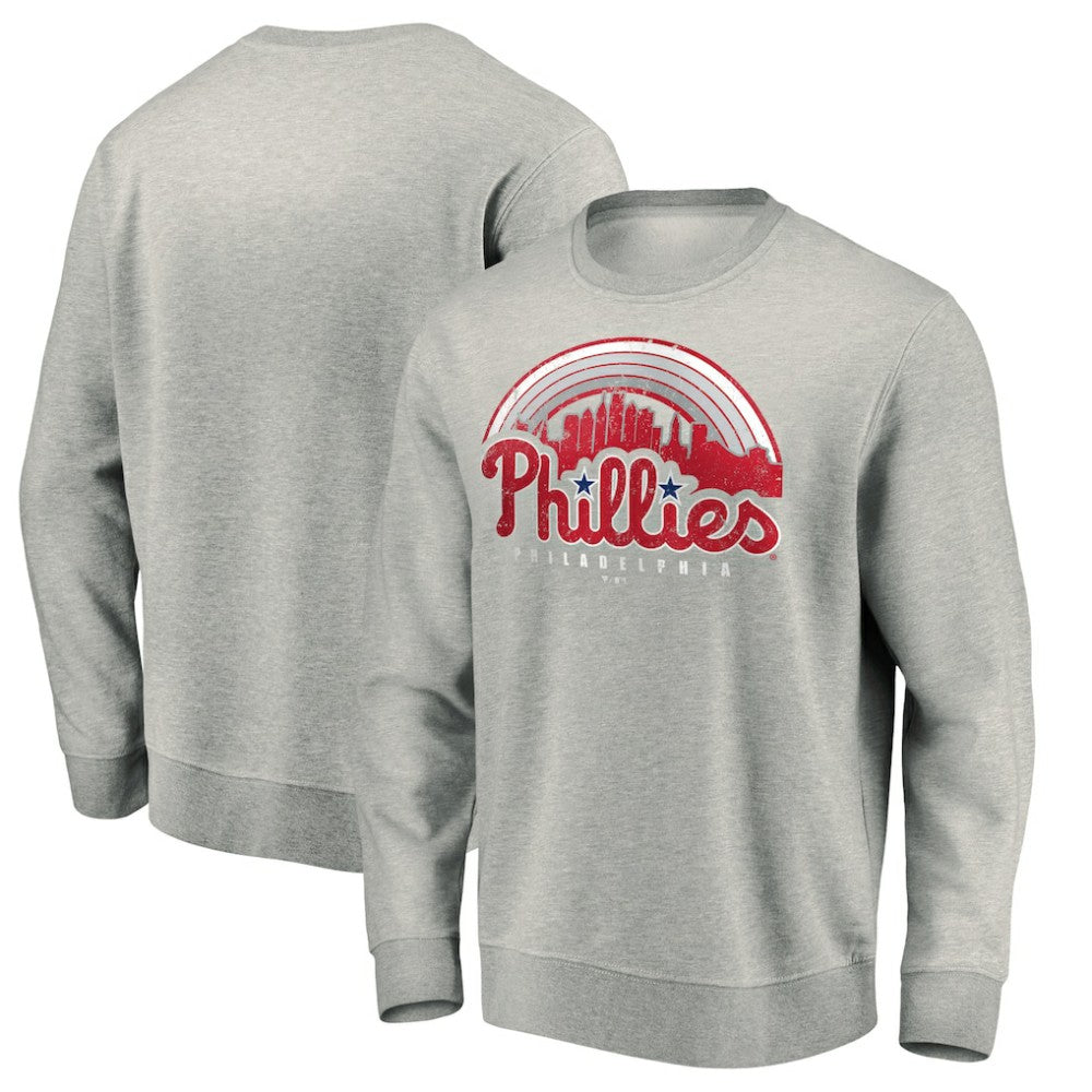 Philadelphia Phillies Heater Pullover Sweatshirt - Gray Pullover