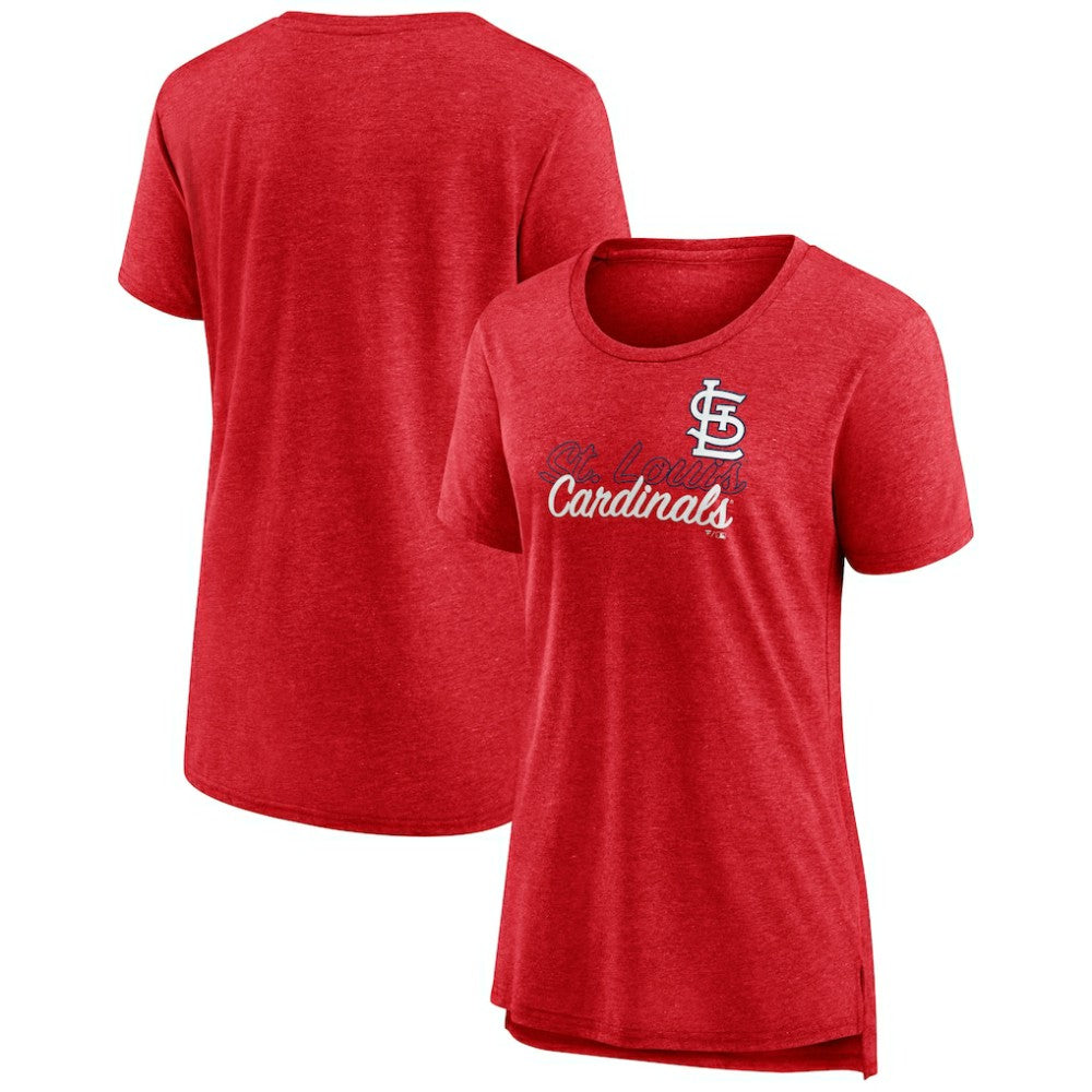 St. Louis Cardinals Women's Practice Time Tri-Blend T-Shirt - Red T-shirts