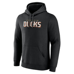 NHL Anaheim Ducks Fanatics Wordmark Logo Fleece Pullover Hoodie - Black