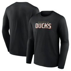 NHL Anaheim Ducks Fanatics Wordmark Logo Long Sleeve T-Shirt - Black