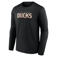 NHL Anaheim Ducks Fanatics Wordmark Logo Long Sleeve T-Shirt - Black