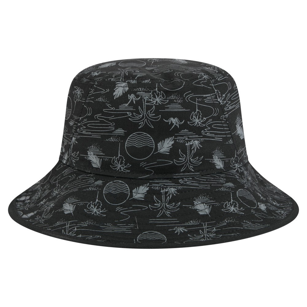 Miami Marlins New Era 2025 Spring Training All Over Print Bucket Hat - Black Hats