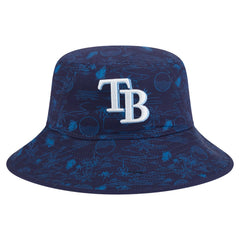 Tampa Bay Rays New Era 2025 Spring Training All Over Print Bucket Hat - Navy Hats