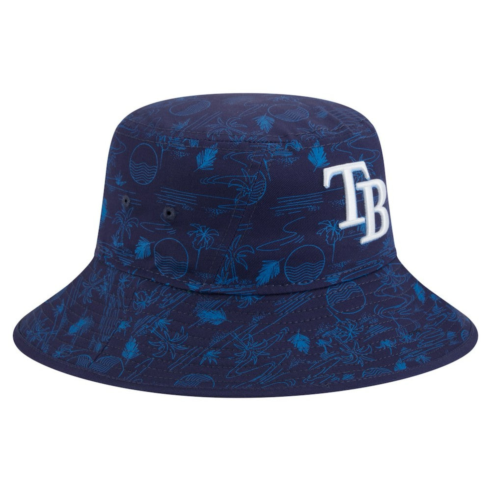 Tampa Bay Rays New Era 2025 Spring Training All Over Print Bucket Hat - Navy Hats