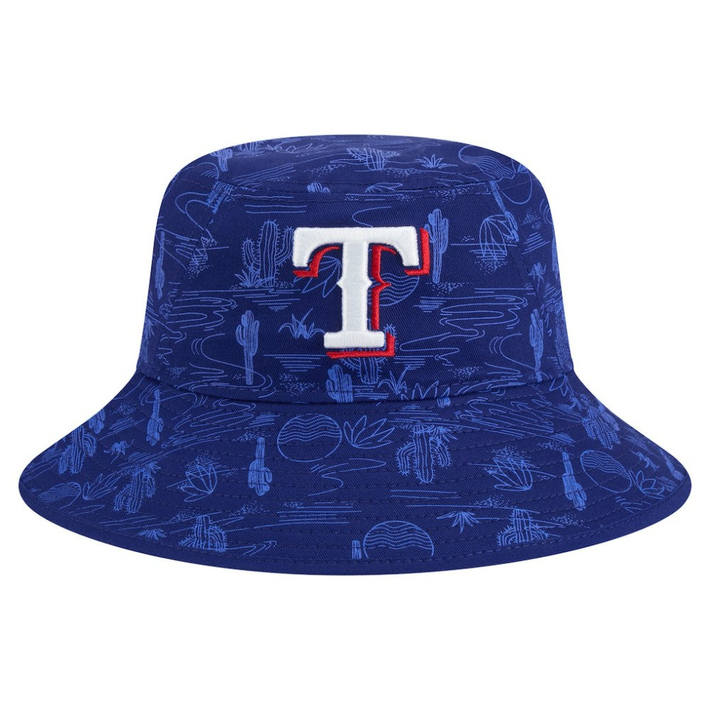 Texas Rangers New Era 2025 Spring Training All Over Print Bucket Hat - Dark Blue Hats