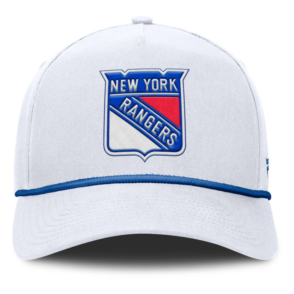 NHL New York Rangers Fanatics Rope A-Frame Adjustable Hat - White