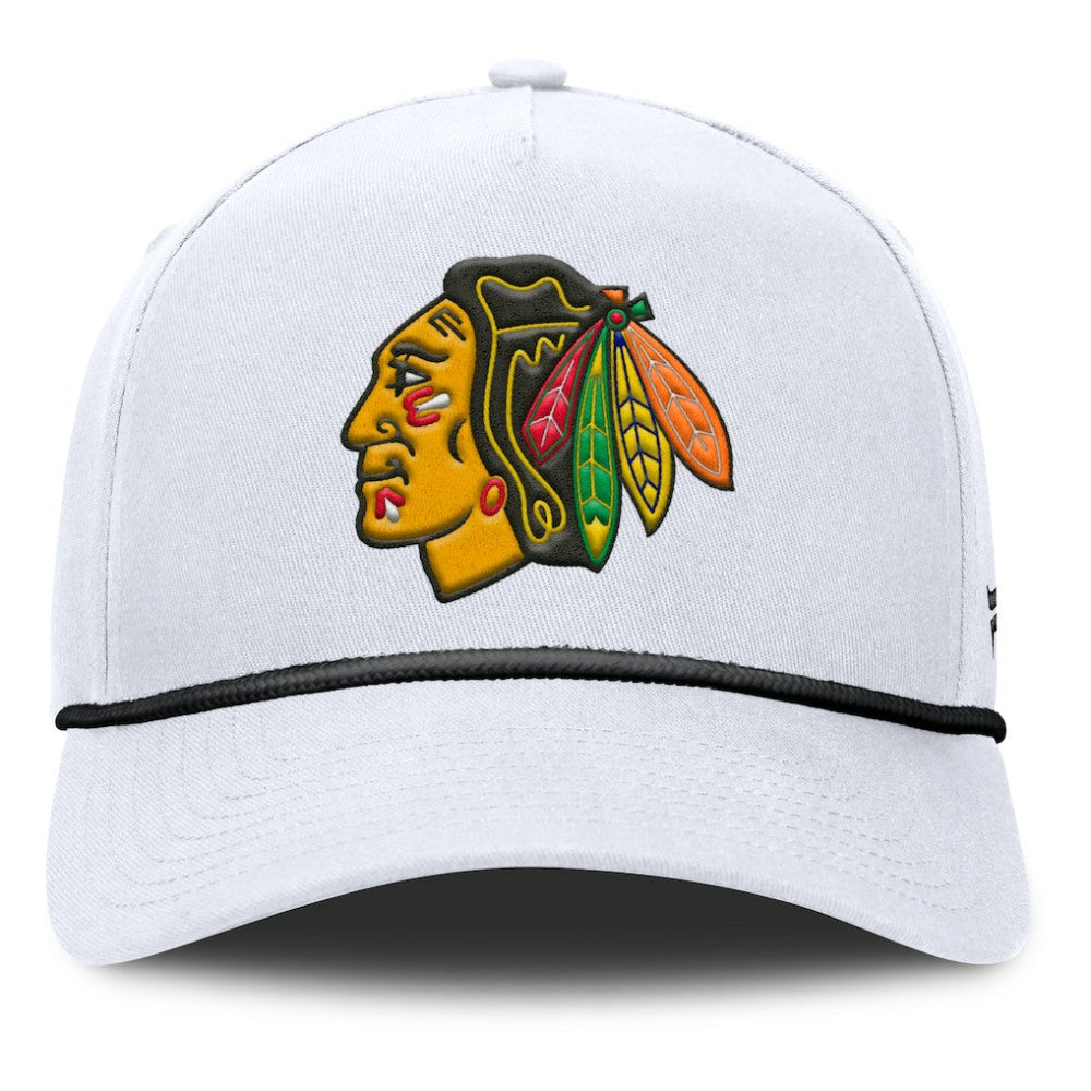 NHL Chicago Blackhawks Fanatics Rope A-Frame Adjustable Hat - White