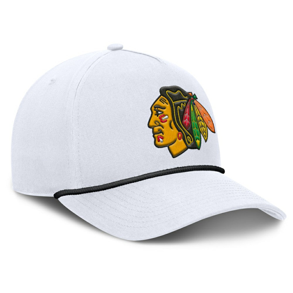 NHL Chicago Blackhawks Fanatics Rope A-Frame Adjustable Hat - White