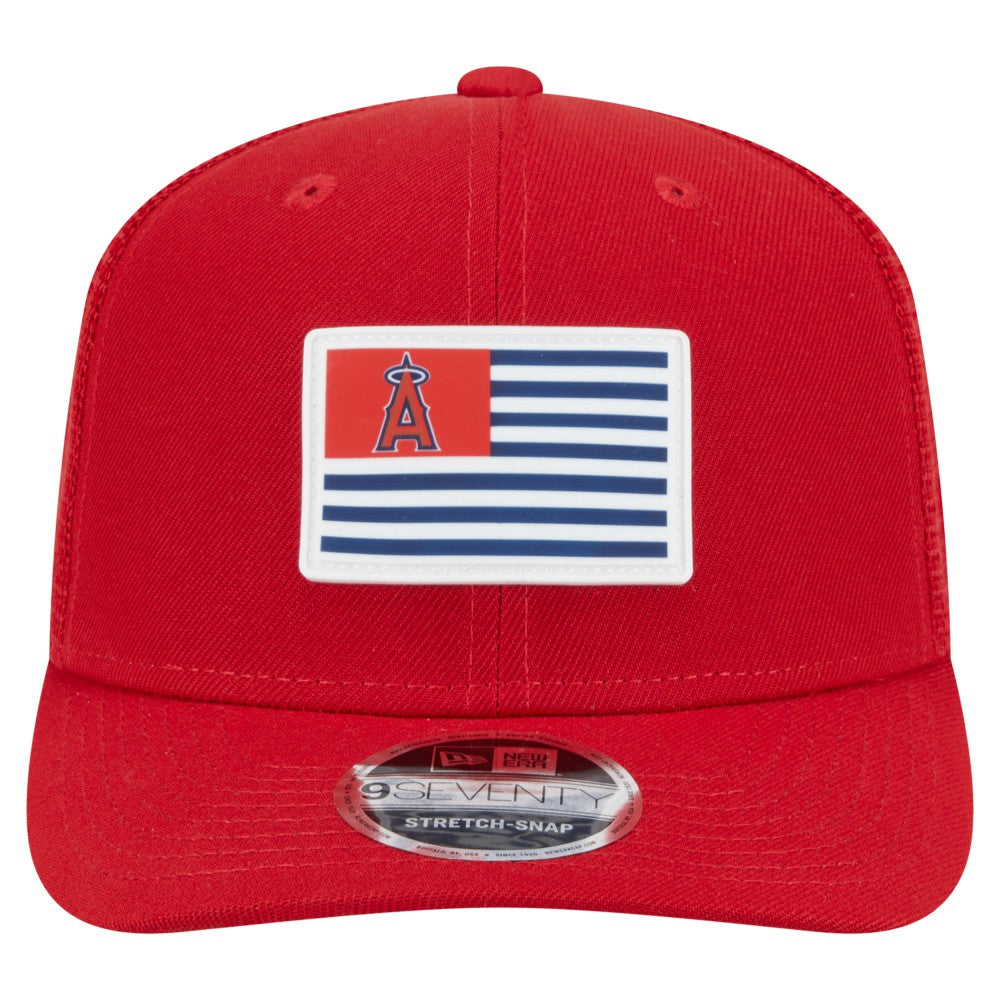 Los Angeles Angels New Era Flag 9SEVENTY Stretch-Snap Hat - Red Hats