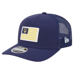 Milwaukee Brewers New Era Flag 9SEVENTY Stretch-Snap Hat - Navy Hats