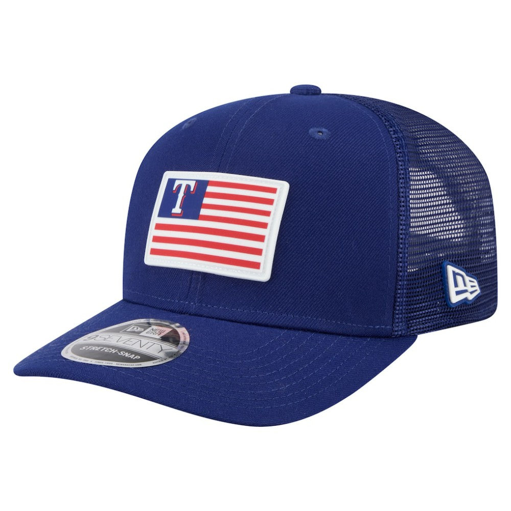 Texas Rangers New Era Flag 9SEVENTY Stretch-Snap Hat - Royal Hats