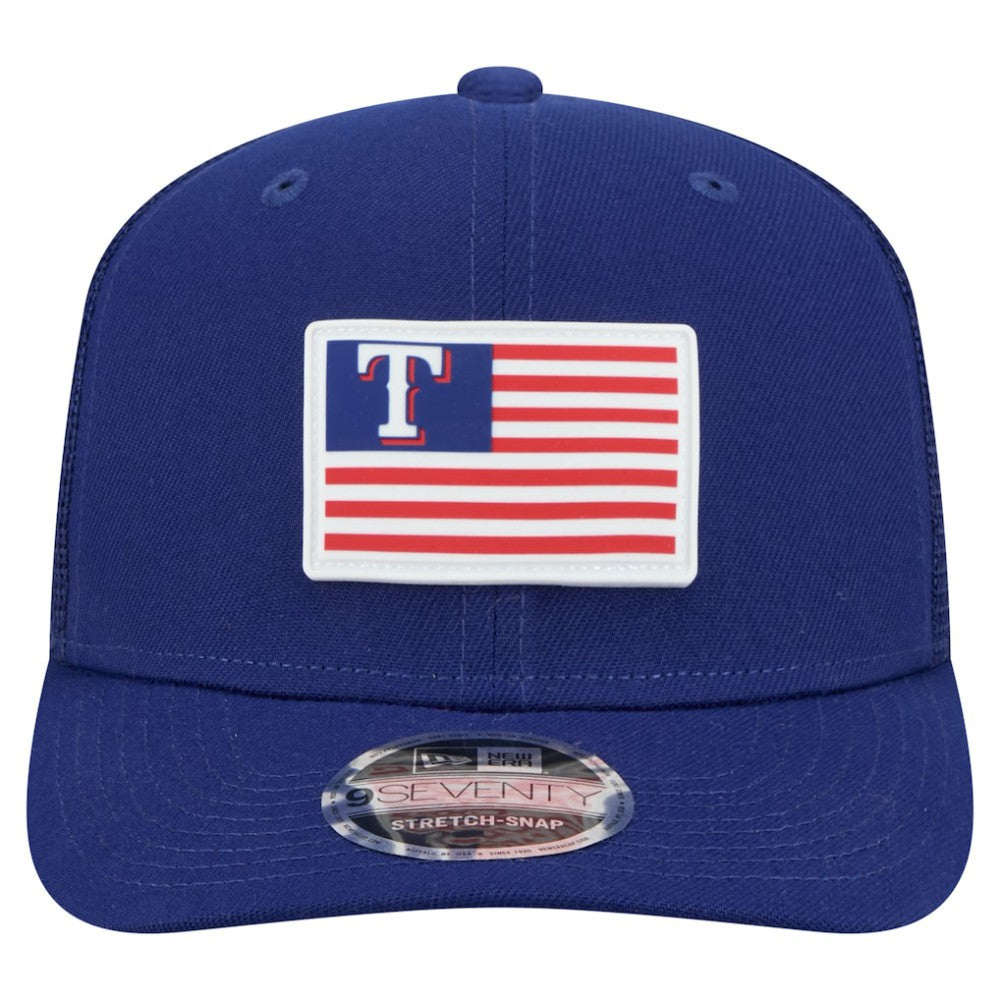 Texas Rangers New Era Flag 9SEVENTY Stretch-Snap Hat - Royal Hats