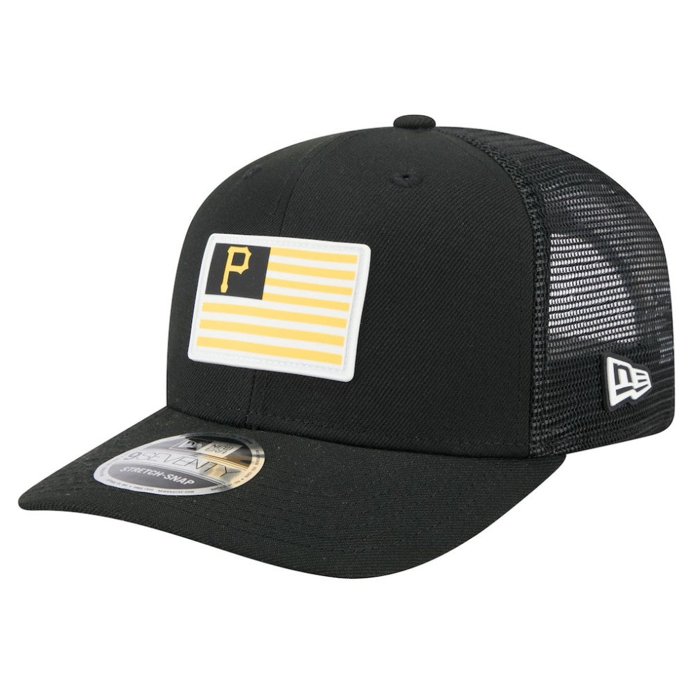 Pittsburgh Pirates New Era Flag 9SEVENTY Stretch-Snap Hat - Black Hats