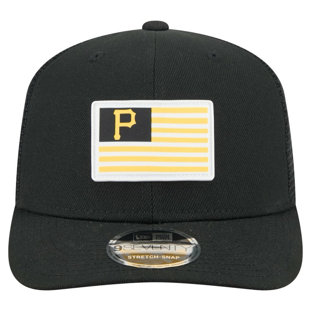 Pittsburgh Pirates New Era Flag 9SEVENTY Stretch-Snap Hat - Black Hats