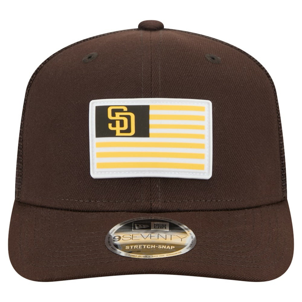 San Diego Padres New Era Flag 9SEVENTY Stretch-Snap Hat - Brown Hats