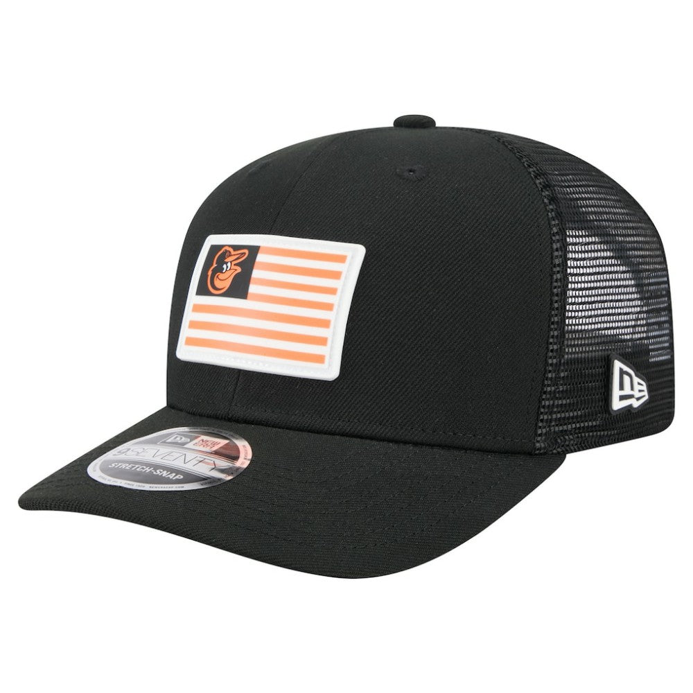 Baltimore Orioles New Era Flag 9SEVENTY Stretch-Snap Hat - Black Hats