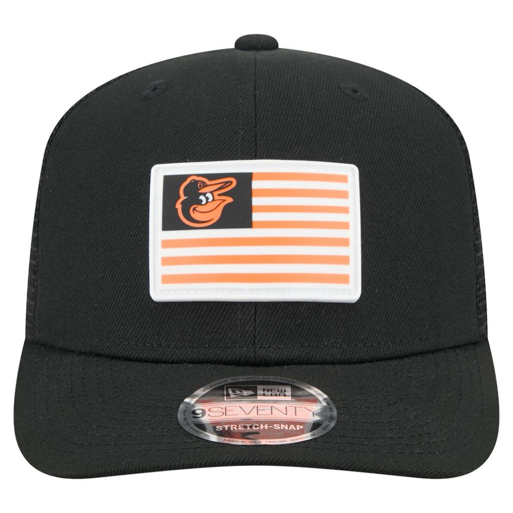 Baltimore Orioles New Era Flag 9SEVENTY Stretch-Snap Hat - Black Hats