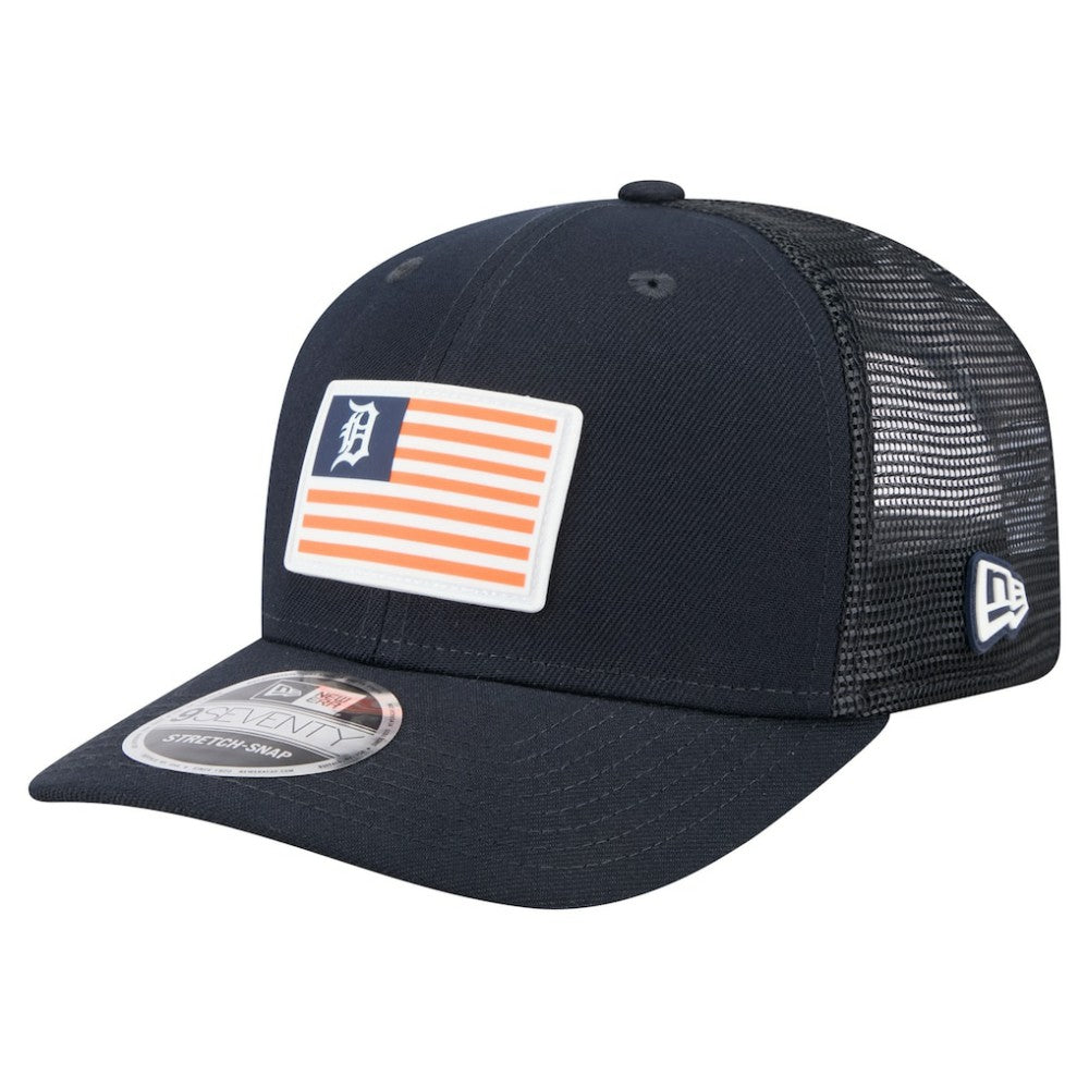 Detroit Tigers New Era Flag 9SEVENTY Stretch-Snap Hat - Navy Hats