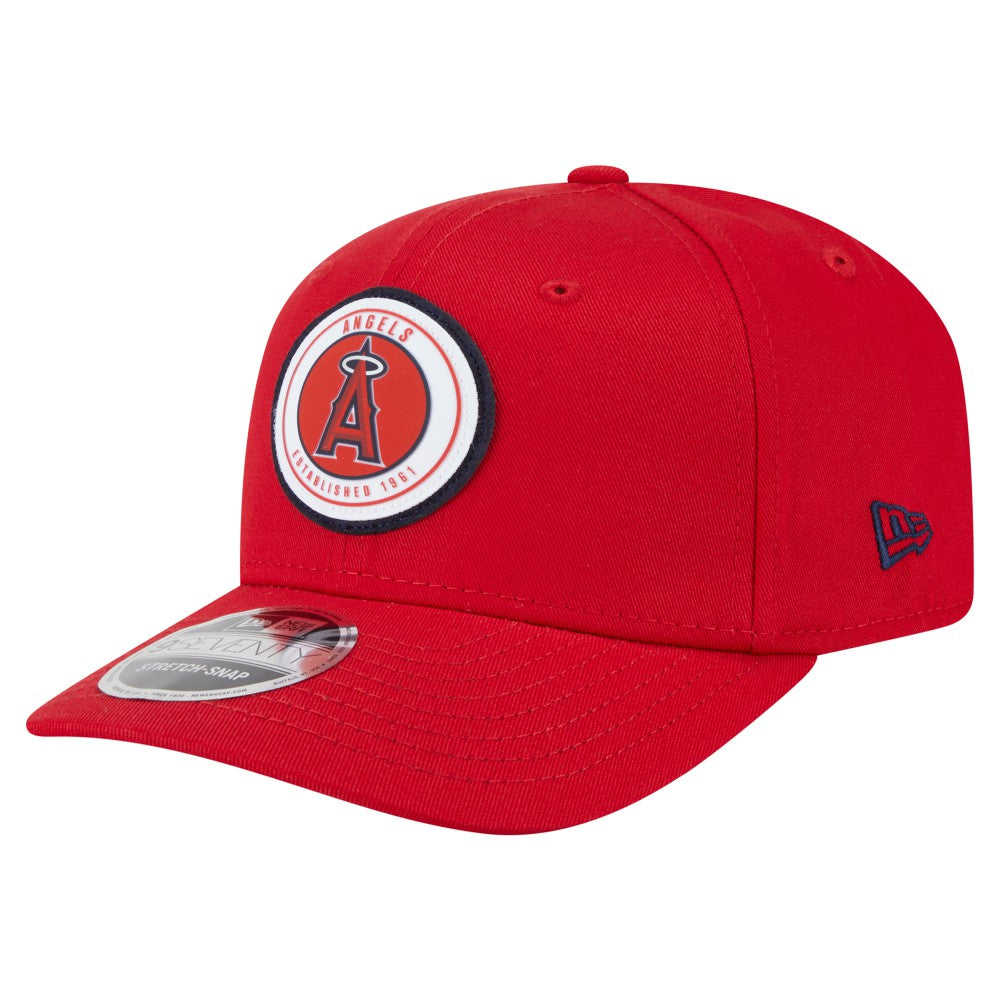 Los Angeles Angels New Era Circle Patch 9SEVENTY Stretch-Snap Hat - Red Hats
