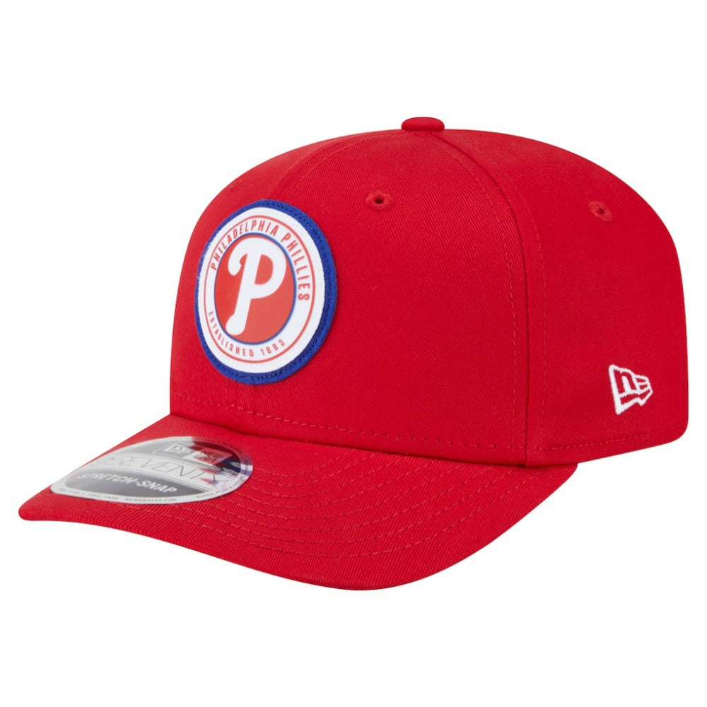 Philadelphia Phillies New Era Circle Patch 9SEVENTY Stretch-Snap Hat - Red Hats