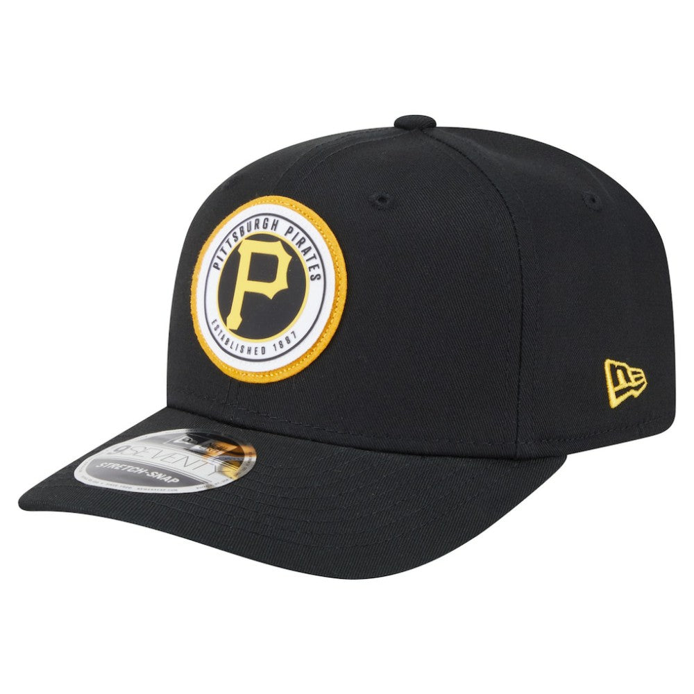 Pittsburgh Pirates New Era Circle Patch 9SEVENTY Stretch-Snap Hat - Black Hats