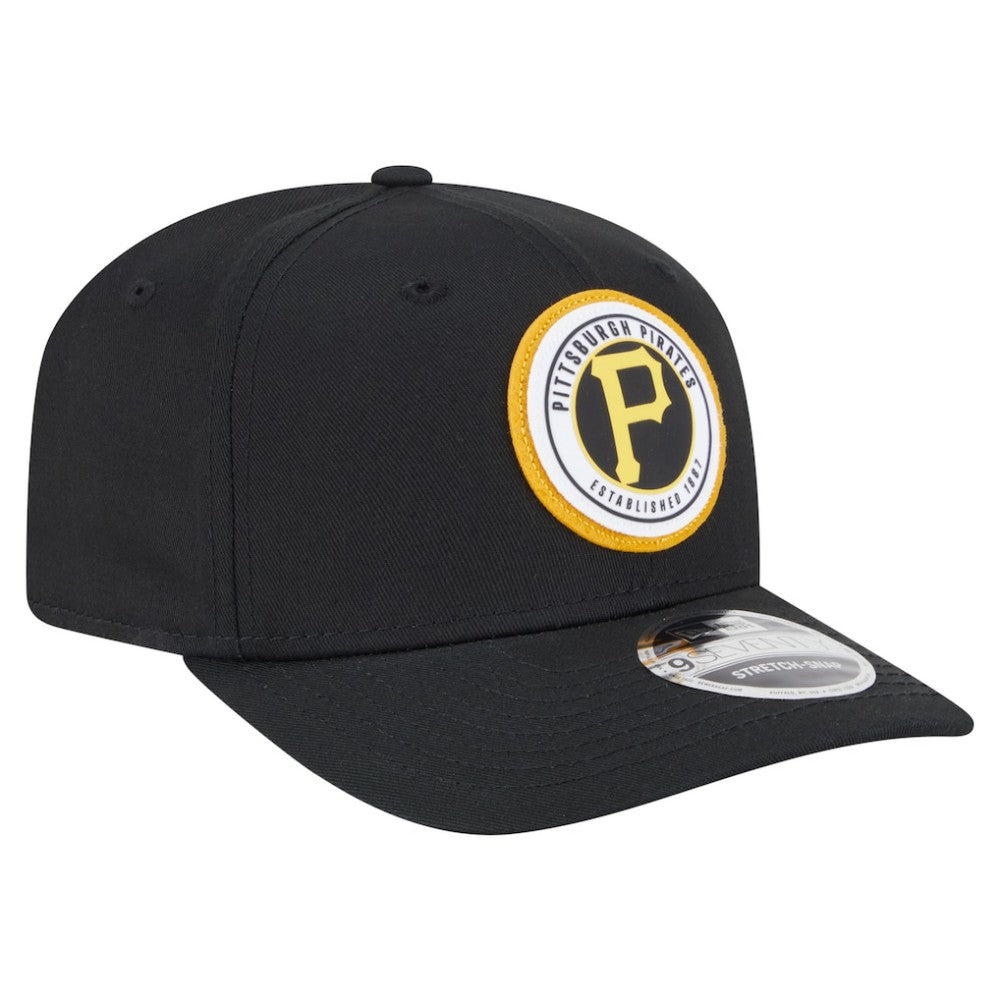 Pittsburgh Pirates New Era Circle Patch 9SEVENTY Stretch-Snap Hat - Black Hats