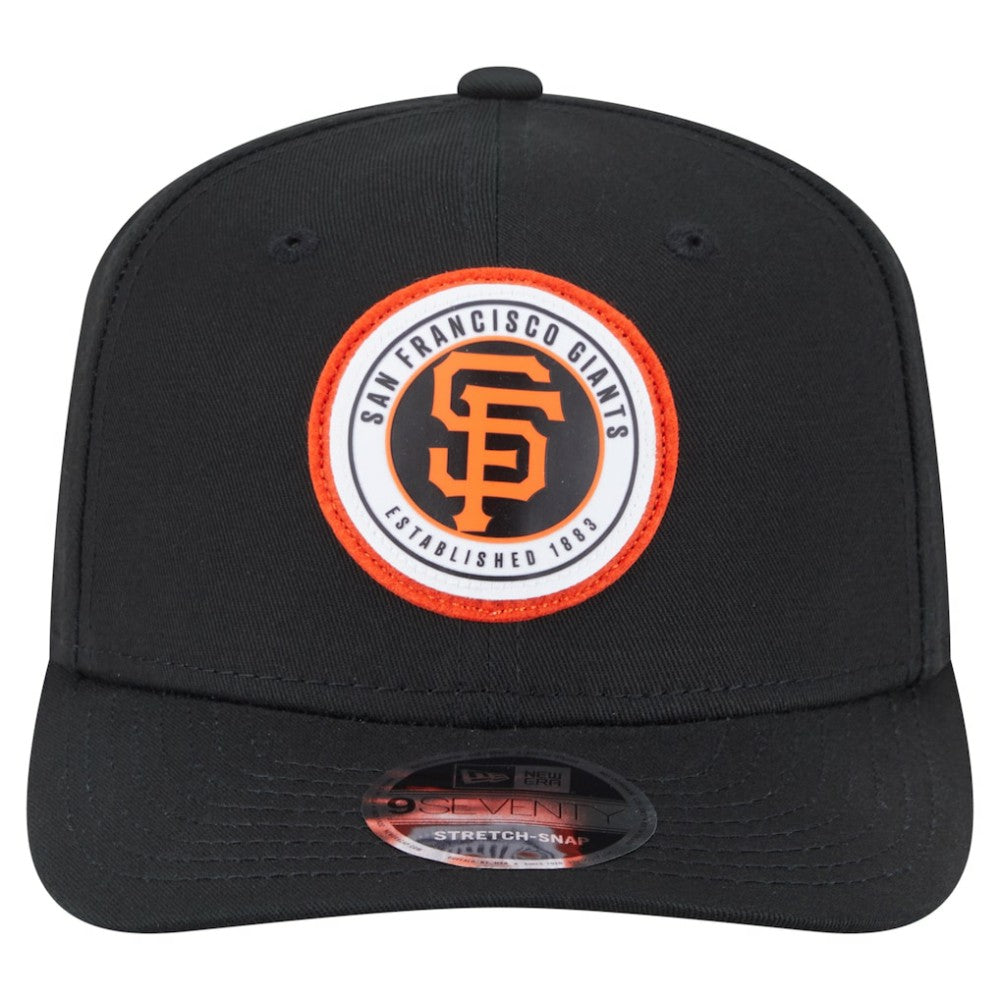 San Francisco Giants New Era Circle Patch 9SEVENTY Stretch-Snap Hat - Black Hats