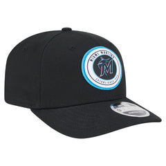 Miami Marlins New Era Circle Patch 9SEVENTY Stretch-Snap Hat - Black Hats