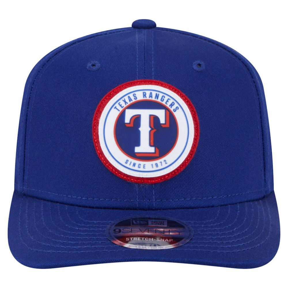 Texas Rangers New Era Circle Patch 9SEVENTY Stretch-Snap Hat - Royal Hats