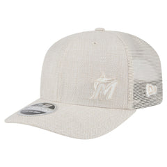 Miami Marlins New Era Flawless 9SEVENTY Stretch-Snap Hat - Light Beige Hats