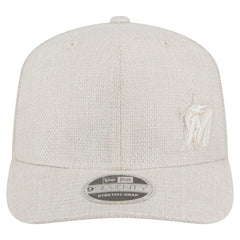 Miami Marlins New Era Flawless 9SEVENTY Stretch-Snap Hat - Light Beige Hats