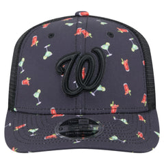 Washington Nationals New Era Adventure Drinks Pattern 9SEVENTY Stretch-Snap Hat - Black Hats