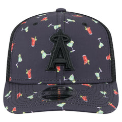 Los Angeles Angels New Era Adventure Drinks Pattern 9SEVENTY Stretch-Snap Hat - Black Hats