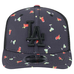 Los Angeles Dodgers New Era Adventure Drinks Pattern 9SEVENTY Stretch-Snap Hat - Black Hats