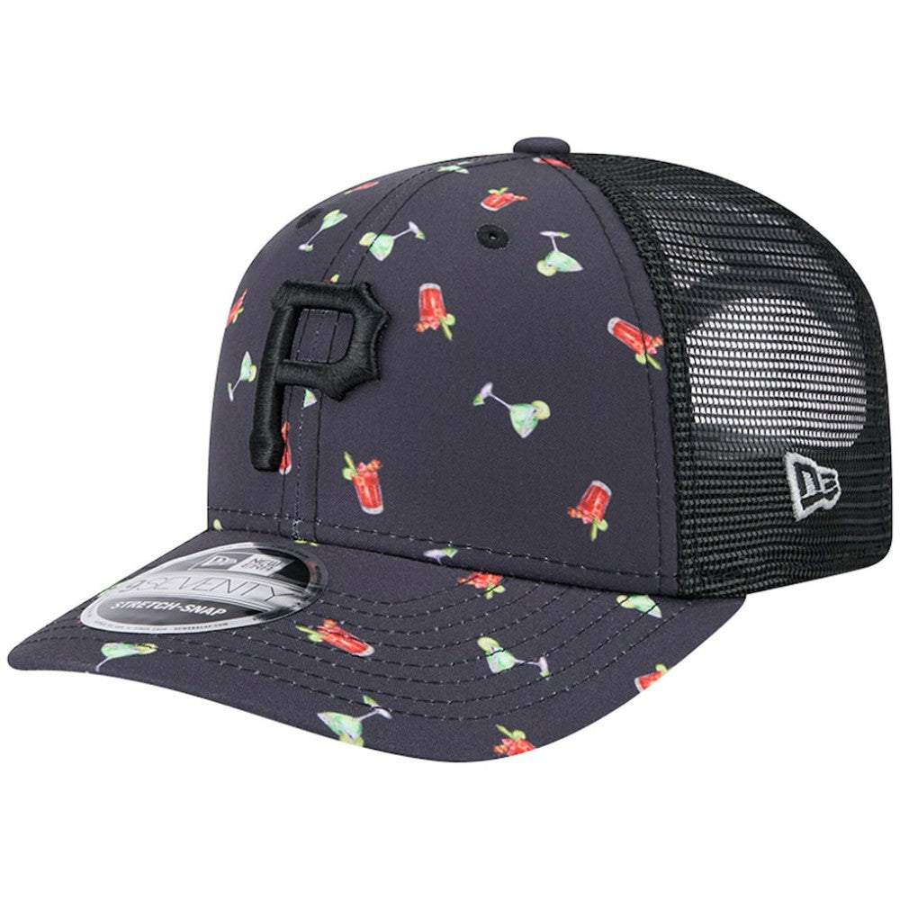 Pittsburgh Pirates New Era Adventure Drinks Pattern 9SEVENTY Stretch-Snap Hat - Navy Hats