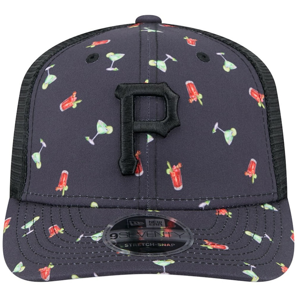 Pittsburgh Pirates New Era Adventure Drinks Pattern 9SEVENTY Stretch-Snap Hat - Navy Hats