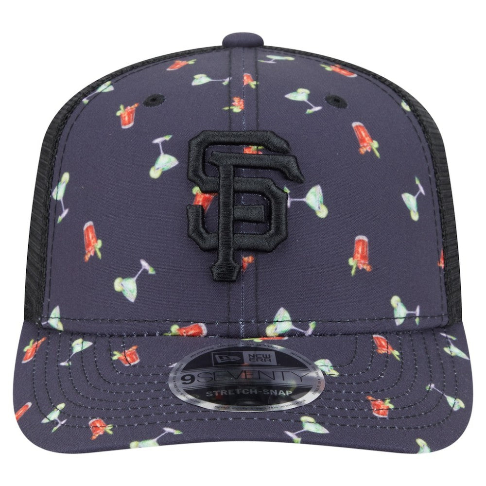 San Francisco Giants New Era Adventure Drinks Pattern 9SEVENTY Stretch-Snap Hat - Black Hats