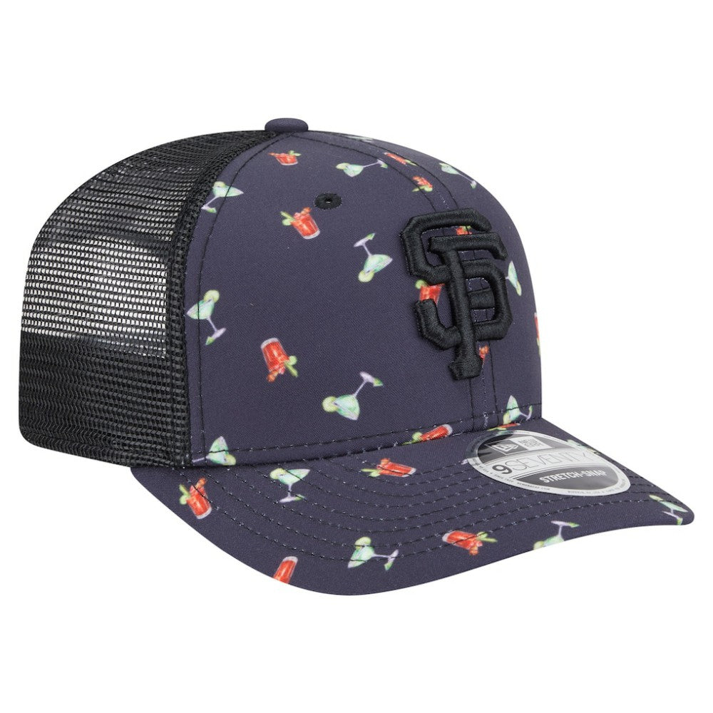San Francisco Giants New Era Adventure Drinks Pattern 9SEVENTY Stretch-Snap Hat - Black Hats