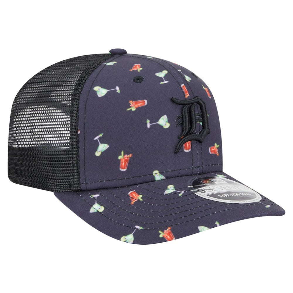 Detroit Tigers New Era Adventure Drinks Pattern 9SEVENTY Stretch-Snap Hat - Navy Hats