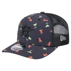 Houston Astros New Era Adventure Drinks Pattern 9SEVENTY Stretch-Snap Hat - Black Hats