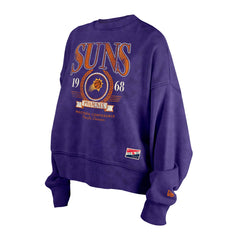 Phoenix Suns Women's Throwback Vintage Enzyme Wash Oversized Boxy Pullover Sweatshirt Purple