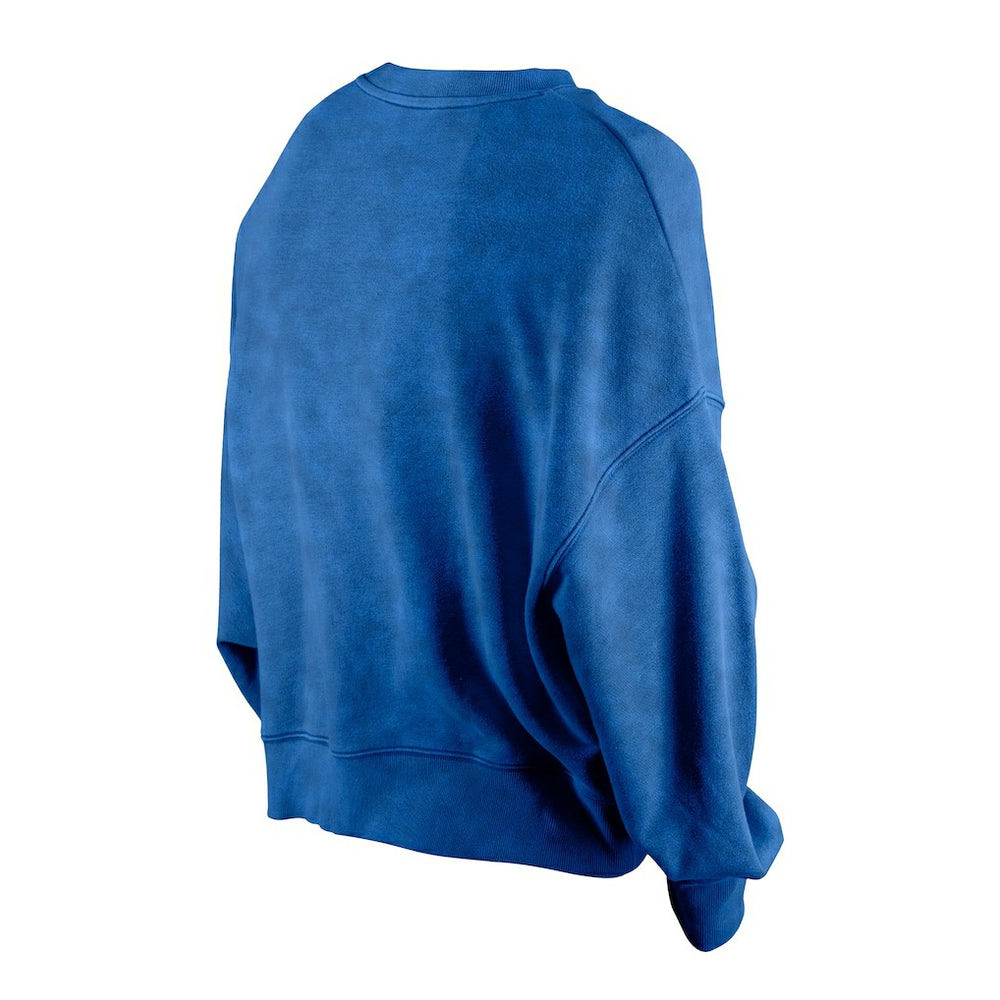 Philadelphia 76ers Women's Throwback Vintage Enzyme Wash Oversized Boxy Pullover Sweatshirt Royal