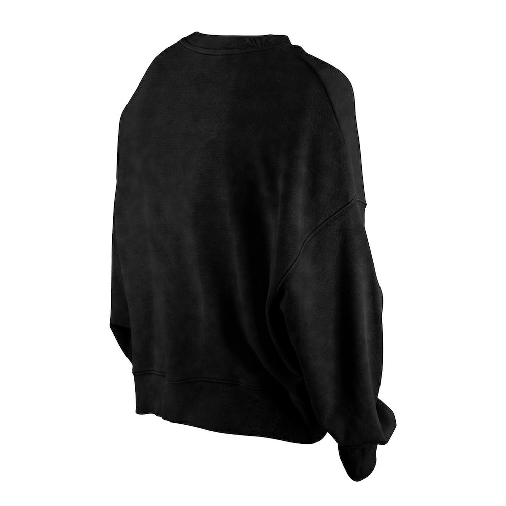 Brooklyn Nets Women's Throwback Vintage Enzyme Wash Oversized Boxy Pullover Sweatshirt Black