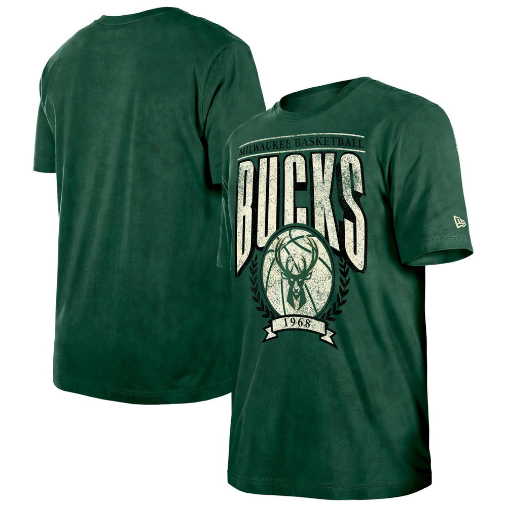 Milwaukee Bucks Throwback Vintage Boxy Mineral Wash T-Shirt Hunter Green