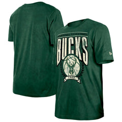 Milwaukee Bucks Throwback Vintage Boxy Mineral Wash T-Shirt Hunter Green