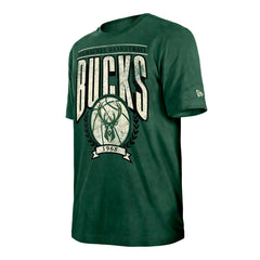 Milwaukee Bucks Throwback Vintage Boxy Mineral Wash T-Shirt Hunter Green