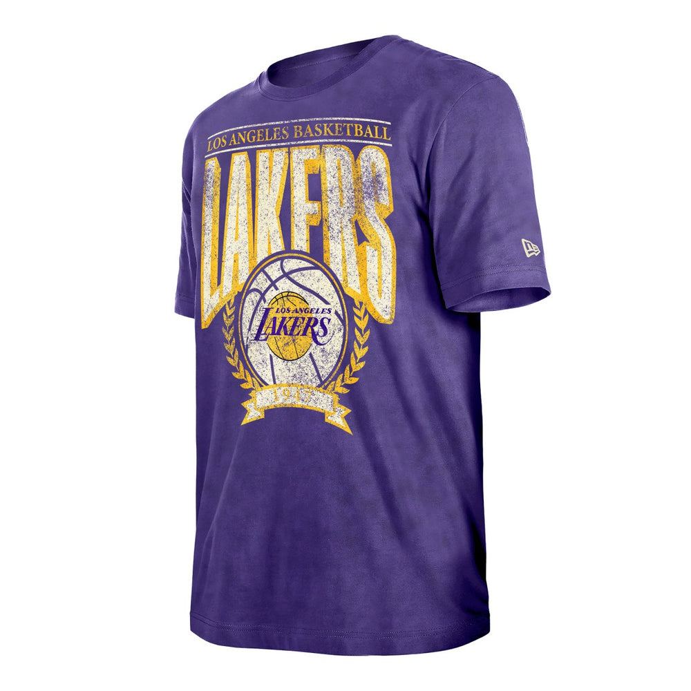 Los Angeles Lakers Throwback Vintage Boxy Mineral Wash T-Shirt Purple