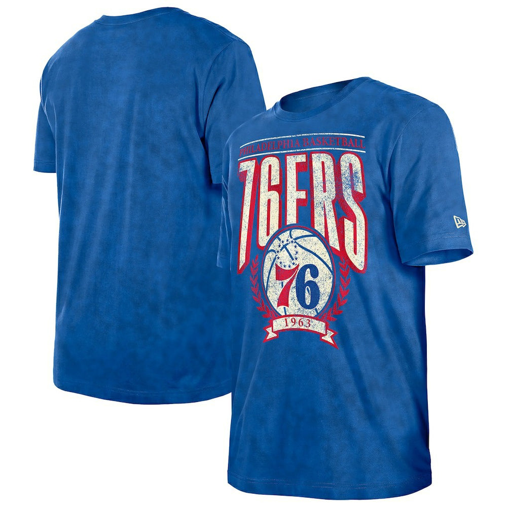 Philadelphia 76ers Throwback Vintage Boxy Mineral Wash T-Shirt Royal