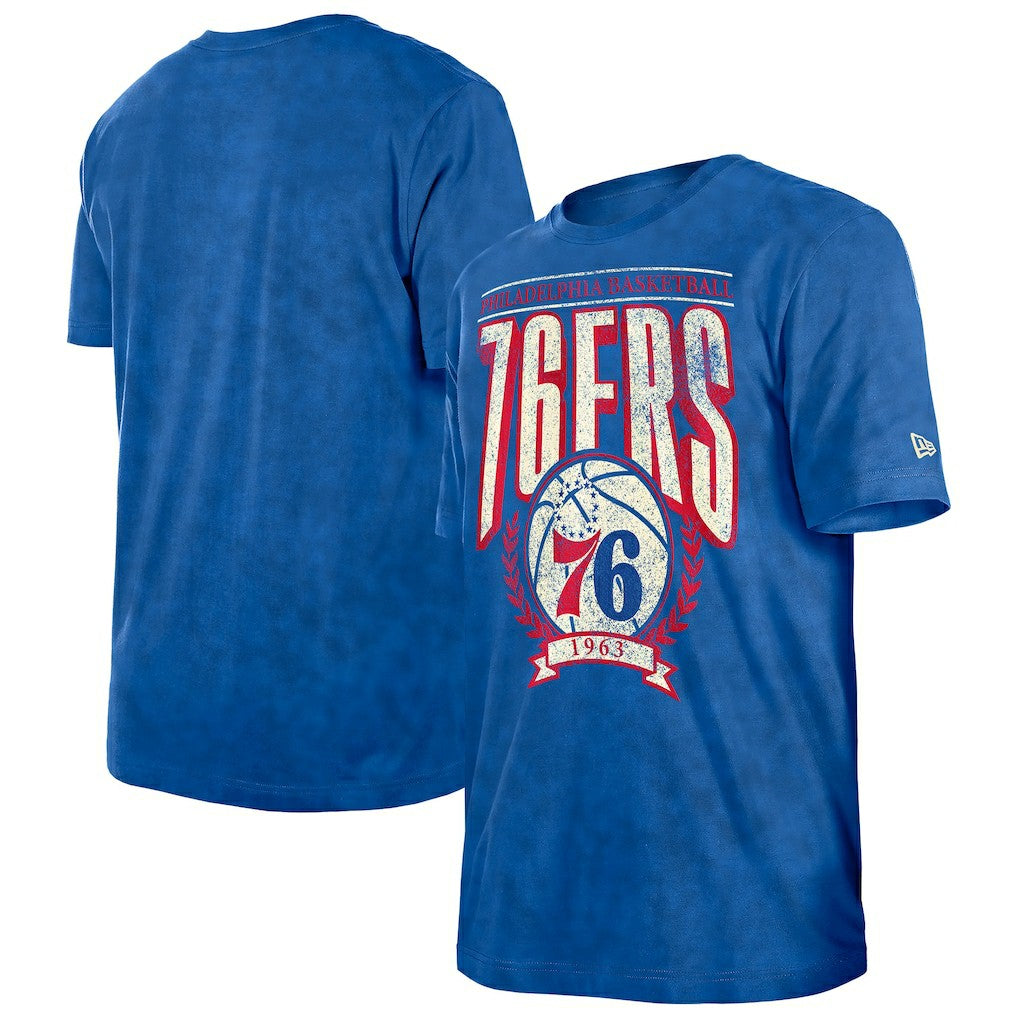 Philadelphia 76ers Throwback Vintage Boxy Mineral Wash T-Shirt Royal